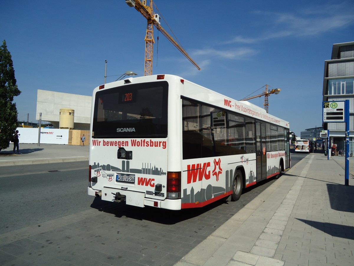 (127'772) - WVG Wolfsburg - Nr. 456/WOB-VG 56 - Scania/Hess am 8. Juli 2010 beim Hauptbahnhof Wolfsburg