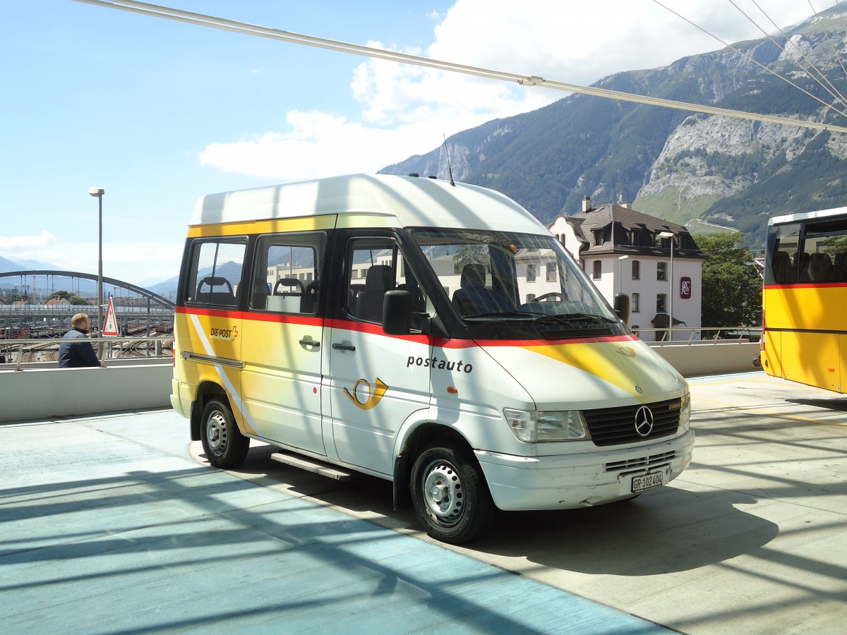 (128'271) - PostAuto Graubnden - GR 102'404 - Mercedes (ex P 21'071) am 7. August 2010 in Chur, Postautostation