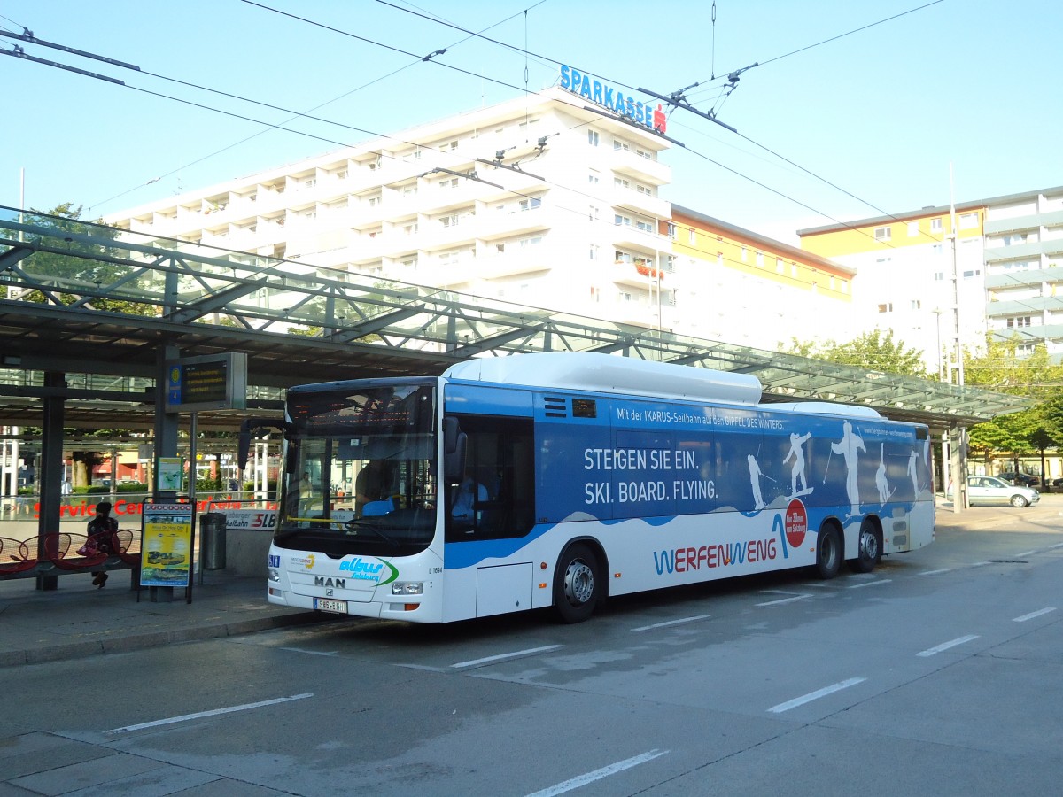 (128'307) - Albus, Salzburg - Nr. L1694/S 546 NH - MAN am 8. August 2010 beim Bahnhof Salzburg