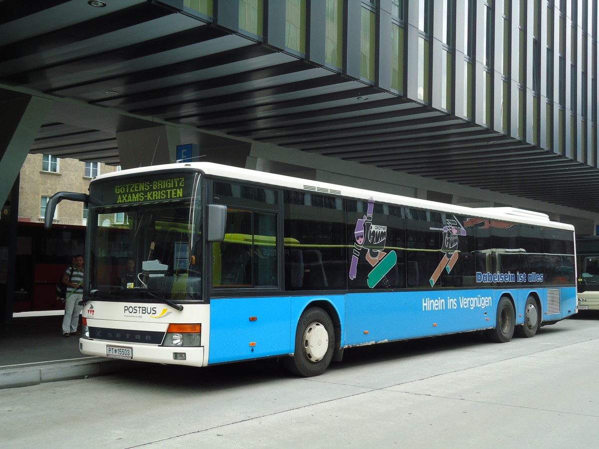 (128'620) - PostBus - PT 15'503 - Setra am 11. August 2010 beim Bahnhof Innsbruck