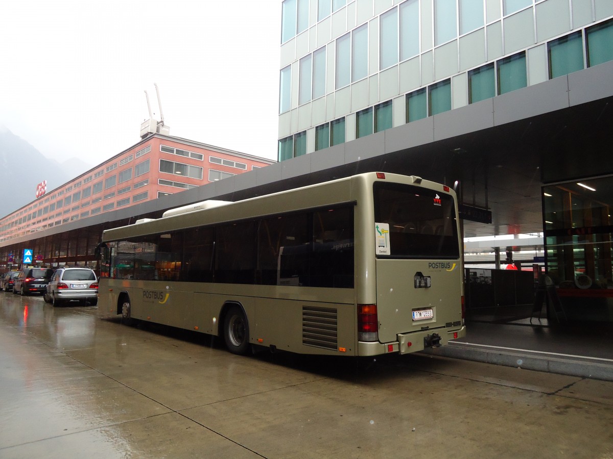 (128'663) - PostBus - PT 12'563 - Scania/Hess am 11. August 2010 beim Bahnhof Innsbruck