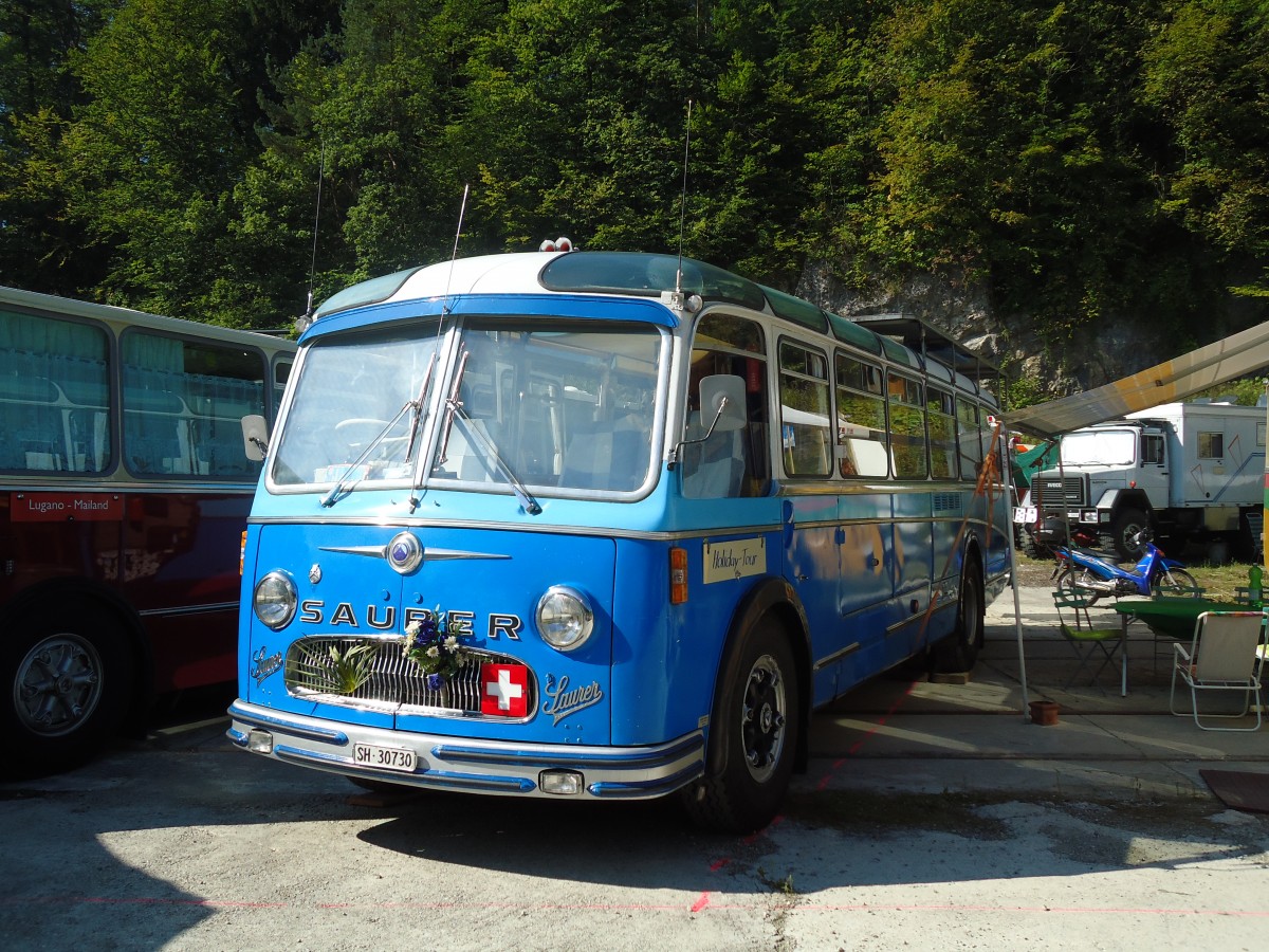 (128'948) - Bolliger, Stetten - SH 30'730 - Saurer/R&J (ex Solr+Fontana, Ilanz Nr. 8) am 22. August 2010 in Thayngen, Wohnbustreffen