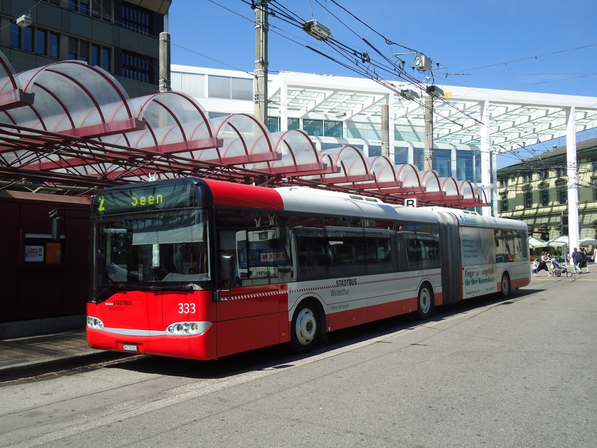 (129'049) - SW Winterthur - Nr. 333/ZH 719'333 - Solaris am 22. August 2010 beim Hauptbahnhof Winterthur