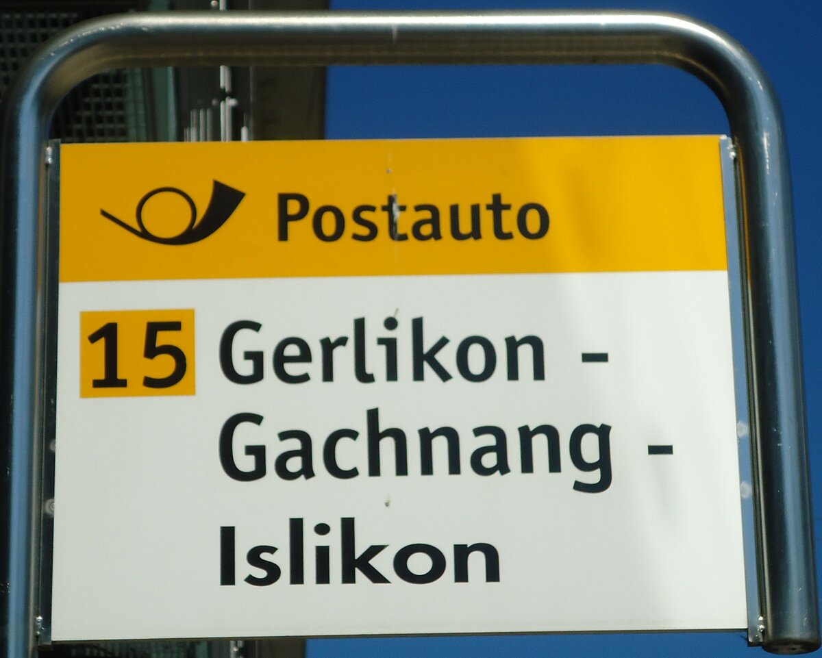 (129'089) - PostAuto-Haltestellenschild - Frauenfeld, Bahnhof - am 22. August 2010