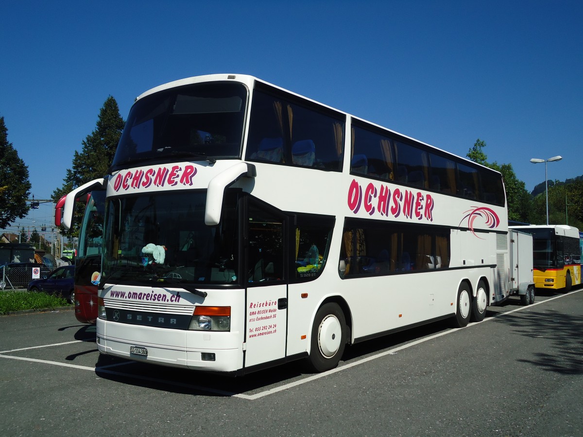 (129'210) - Ochsner, Eschenbach - SG 104'380 - Setra am 3. September 2010 in Thun, Seestrasse