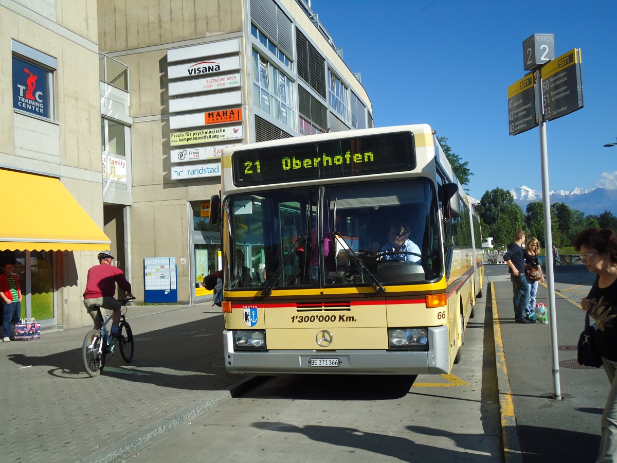 (129'618) - STI Thun - Nr. 66/BE 371'366 - Mercedes am 11. September 2010 beim Bahnhof Thun