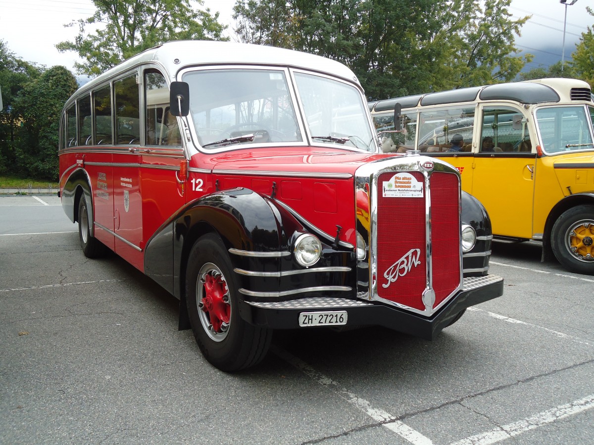 (129'797) - Meier, Grt - Nr. 12/ZH 27'216 - FBW/R&J (ex Wespe, Altsttten; ex AFA Adelboden Nr. 12) am 18. September 2010 in Chur, Obere Au