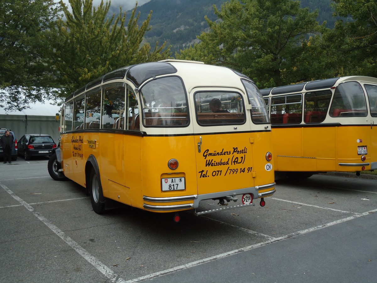 (129'843) - Gmnder, Weissbad - AI 817 - Saurer/Gangloff (ex P 23'144; ex P 2213) am 18. September 2010 in Chur, Obere Au