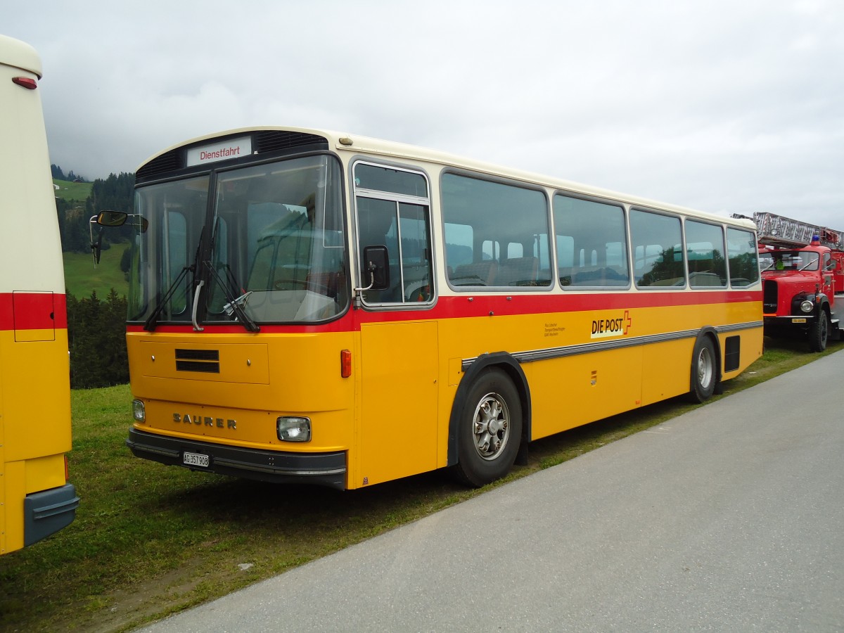 (129'935) - Gautschi, Suhr - AG 357'908 - Saurer/Tscher (ex Ltscher, Neuheim Nr. 200; ex Cartek, Regensdorf; ex P 25'822) am 18. September 2010 in Breil, Militranlage