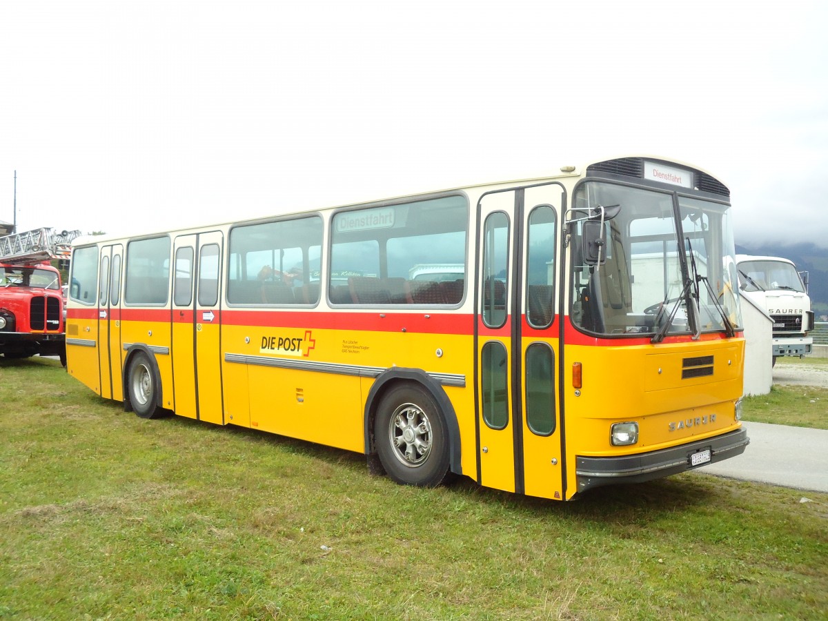 (129'998) - Gautschi, Suhr - AG 357'908 - Saurer/Tscher (ex Ltscher, Neuheim Nr. 200; ex Cartek, Regensdorf; ex P 25'822) am 18. September 2010 in Breil, Militranlage