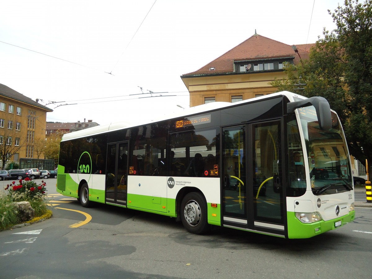 (130'185) - TRN La Chaux-de-Fonds - Nr. 331/NE 28'231 - Mercedes am 4. Oktober 2010 beim Bahnhof La Chaux-de-Fonds