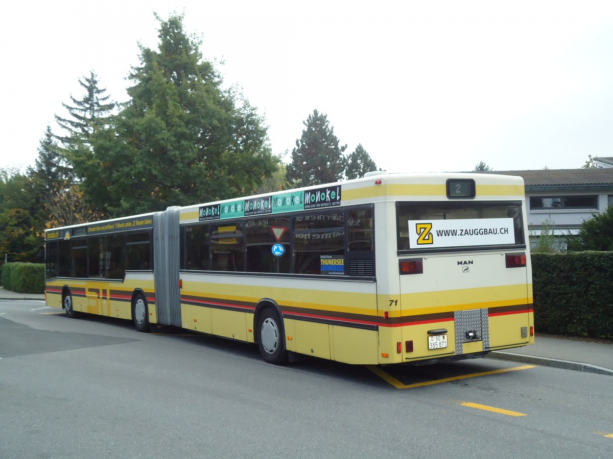 (130'391) - STI Thun - Nr. 71/BE 385'871 - MAN am 12. Oktober 2010 in Thun, Schorenfriedhof