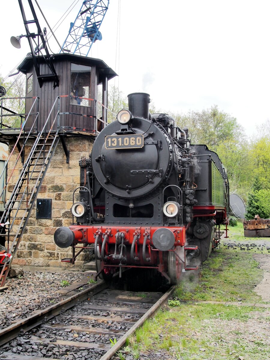 131.060 beim Kohlekran im Bw Dresden Altstadt beim 8. Dampfloktreffen am 15.04.2016.