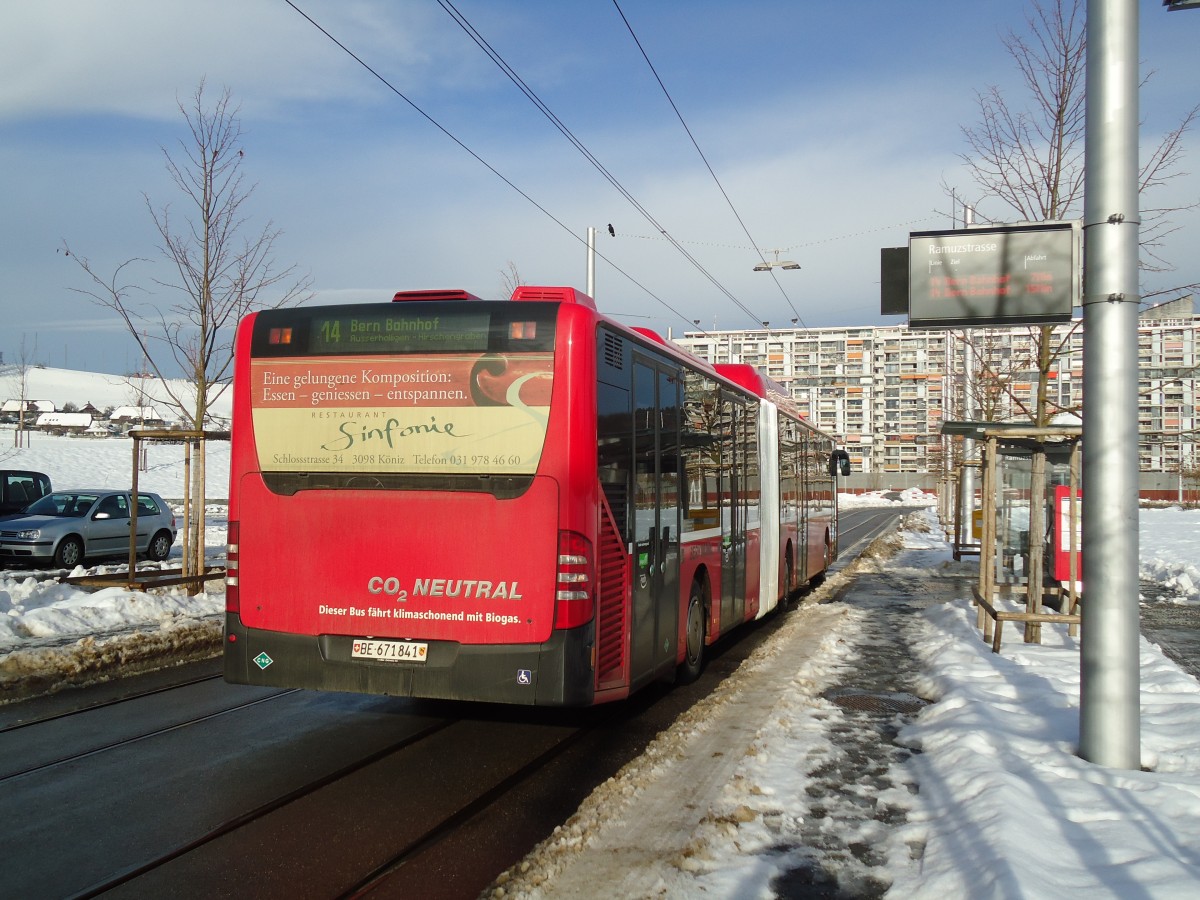 (131'306) - Bernmobil, Bern - Nr. 841/BE 671'841 - Mercedes am 7. Dezember 2010 in Bern, Ramuzstrasse