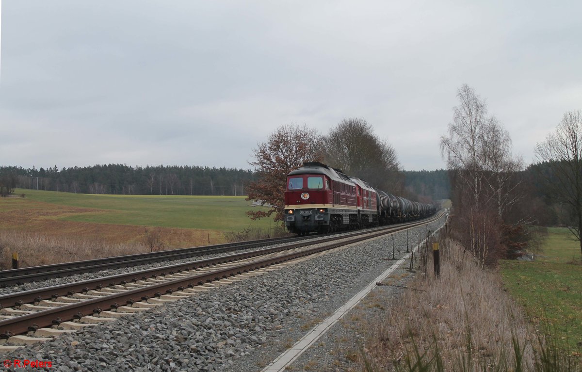 132 109 und 232 182 mit der Rückleistung nach Bitterfeld bei Naabdemenreuth. 06.02.20