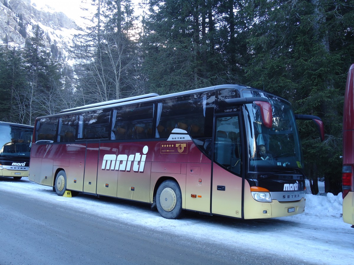 (132'109) - Marti, Kallnach - Nr. 21/BE 572'221 - Setra am 8. Januar 2011 in Adelboden, Unter dem Birg