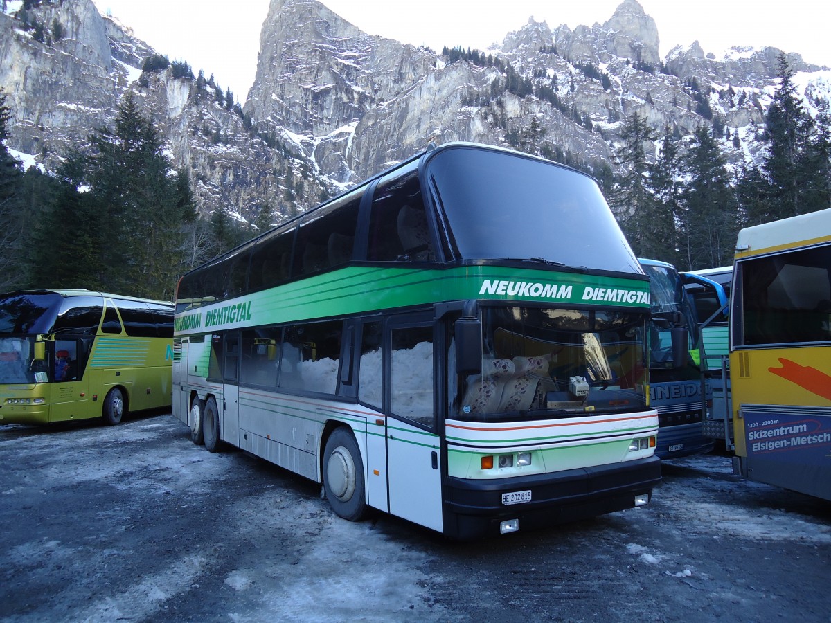 (132'125) - Neukomm, Horboden - BE 202'815 - Neoplan am 8. Januar 2011 in Adelboden, Unter dem Birg