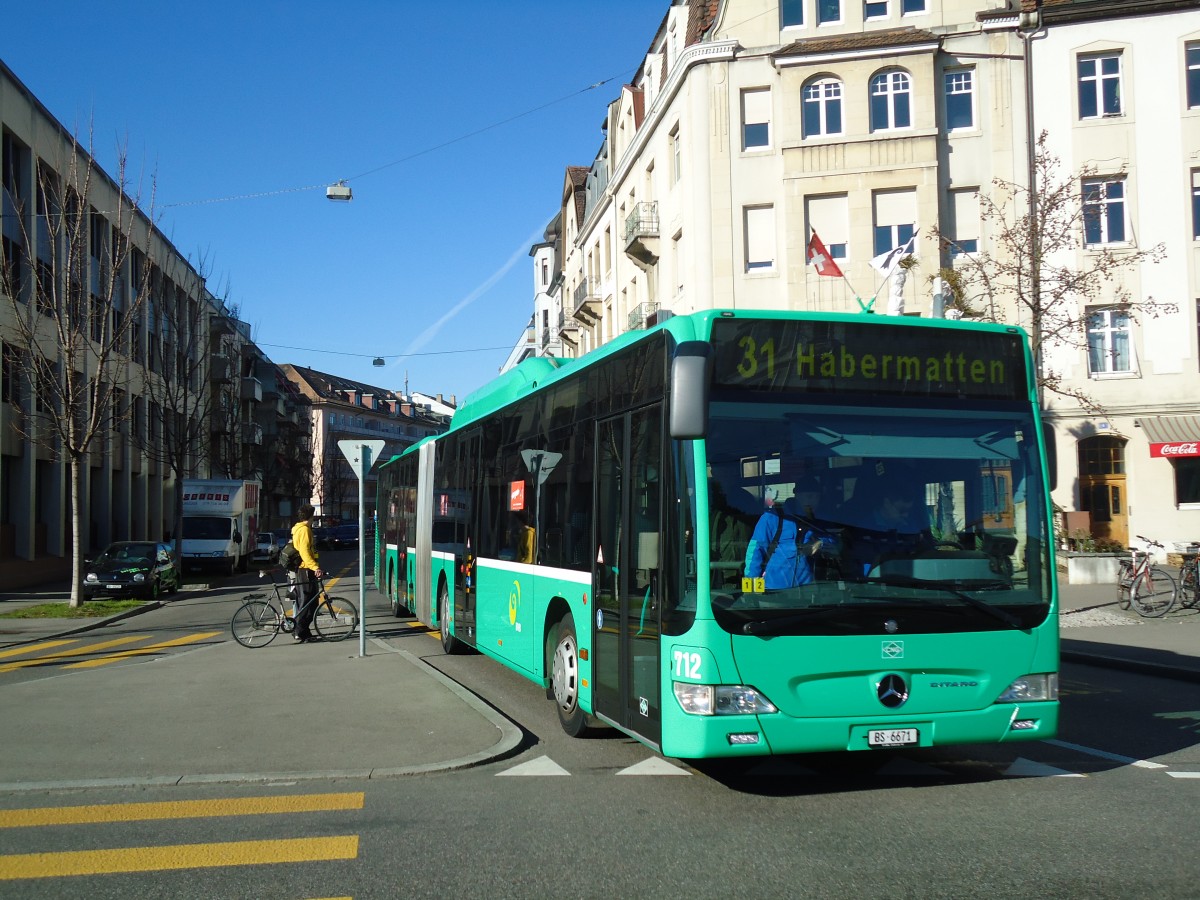 (132'536) - BVB Basel - Nr. 712/BS 6671 - Mercedes am 7. Februar 2011 in Basel, Wettsteinplatz