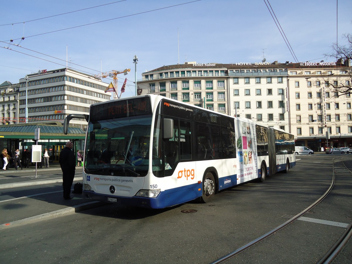 (132'938) - TPG Genve - Nr. 150/GE 960'534 - Mercedes am 10. Mrz 2011 beim Bahnhof Genve