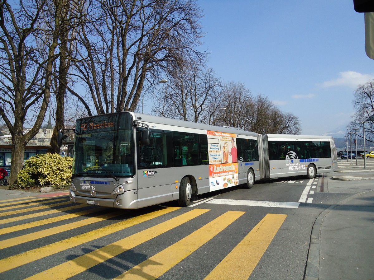 (133'031) - AAGR Rothenburg - Nr. 40/LU 15'050 - Irisbus am 11. Mrz 2011 beim Bahnhof Luzern