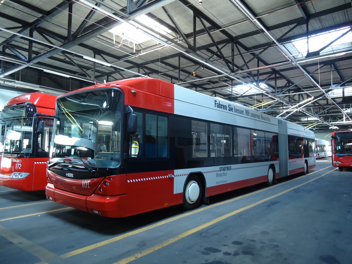 (133'099) - SW Winterthur - Nr. 101 - Hess/Hess Gelenktrolleybus am 20. Mrz 2011 in Winterthur, Depot Grzefeld