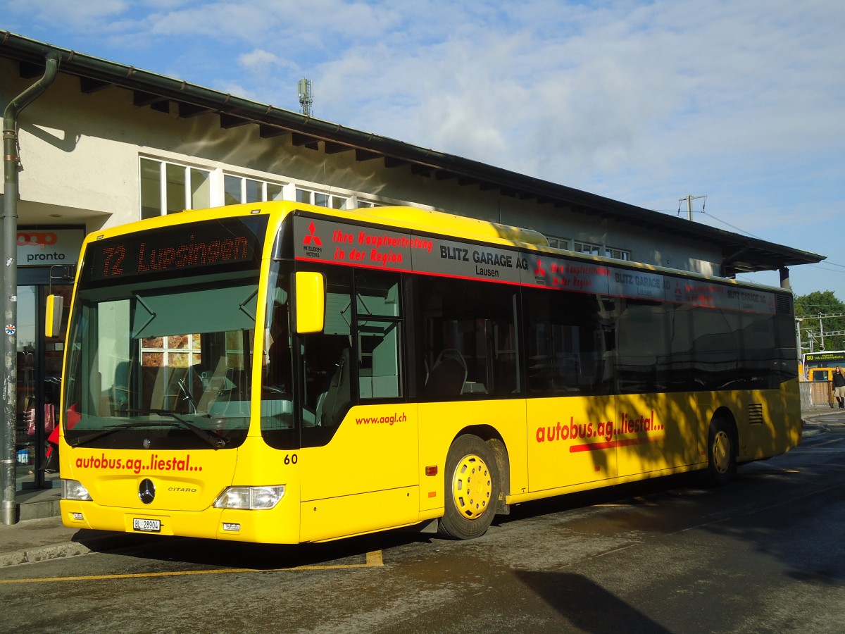 (133'677) - AAGL Liestal - Nr. 60/BL 28'904 - Mercedes am 16. Mai 2011 beim Bahnhof Liestal