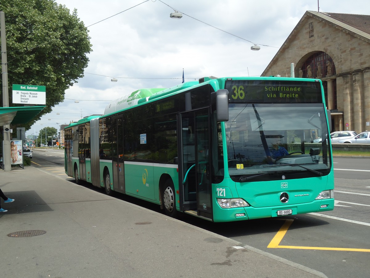 (133'741) - BVB Basel - Nr. 721/BS 6680 - Mercedes am 16. Mai 2011 in Basel, Badischer Bahnhof