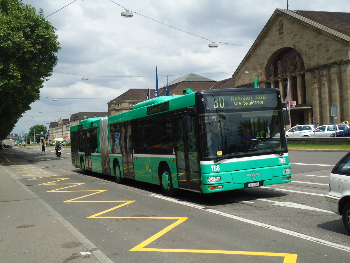 (133'742) - BVB Basel - Nr. 766/BS 3266 - MAN am 16. Mai 2011 in Basel, Badischer Bahnhof