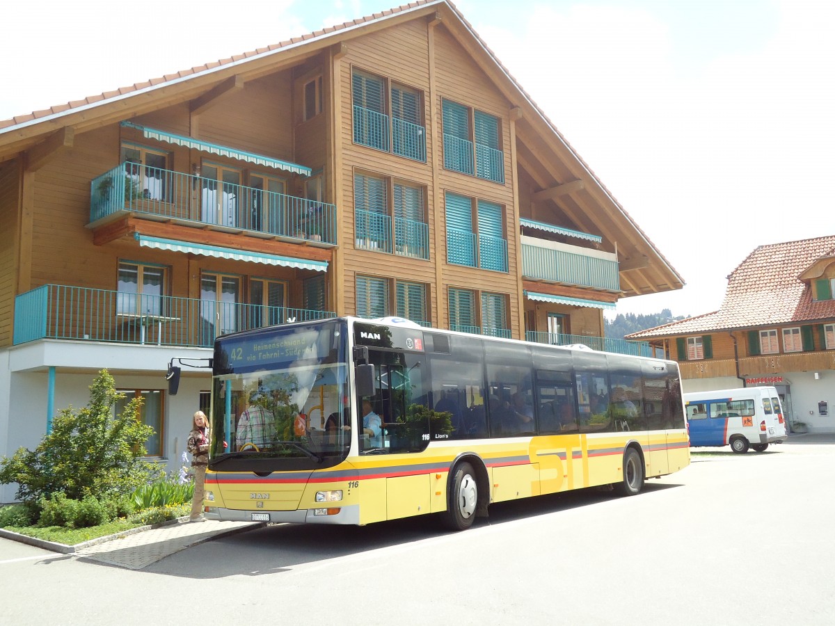 (133'868) - STI Thun - Nr. 116/BE 700'116 - MAN am 28. Mai 2011 in Schwarzenegg, Post