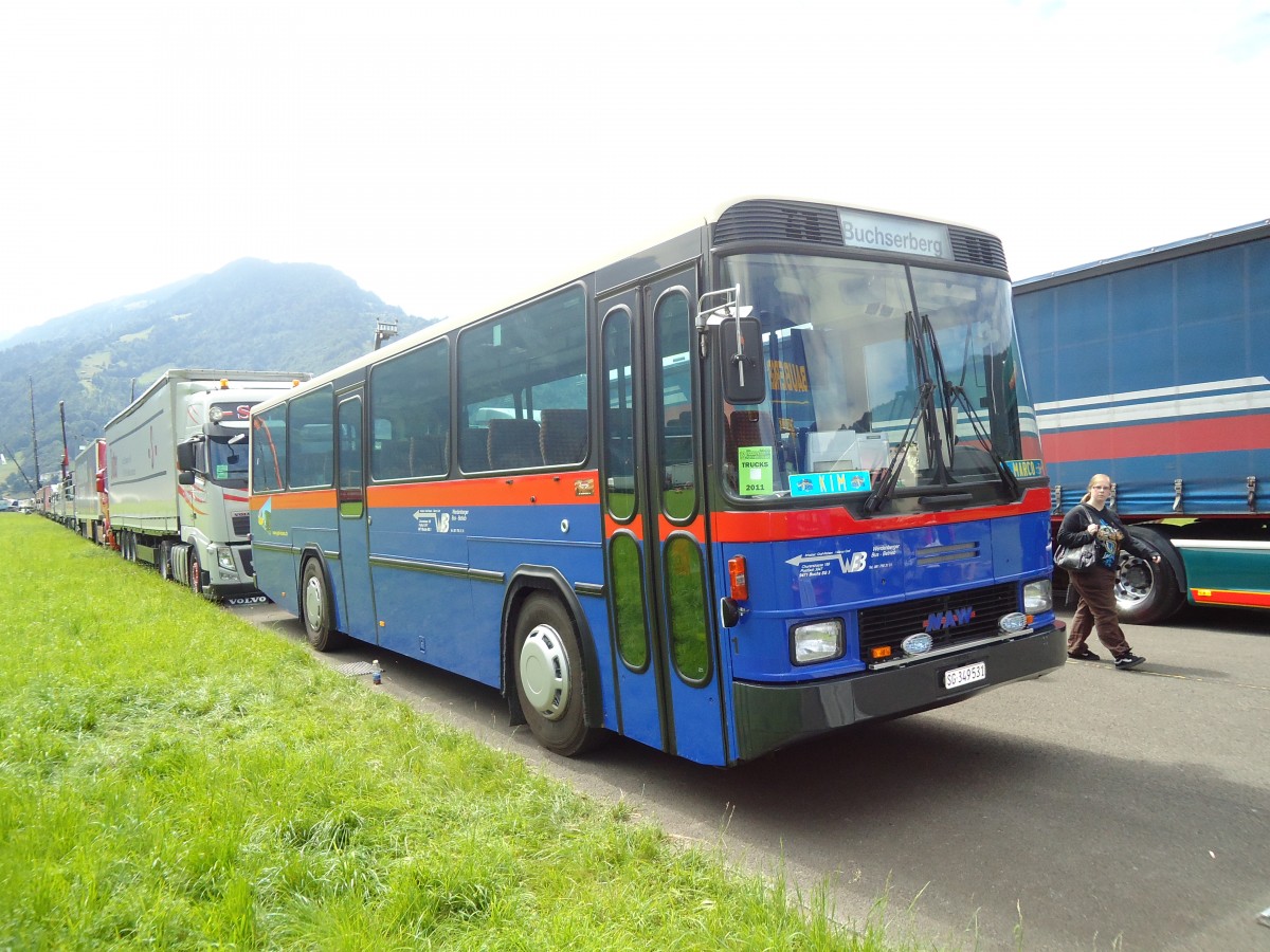 (134'381) - Graf, Buchs - Nr. 1/SG 349'531 - NAW/Hess (ex Thepra, Stans Nr. 11; ex AVBB Schwanden Nr. 5; ex P 24'423) am 25. Juni 2011 in Interlaken, Flugplatz