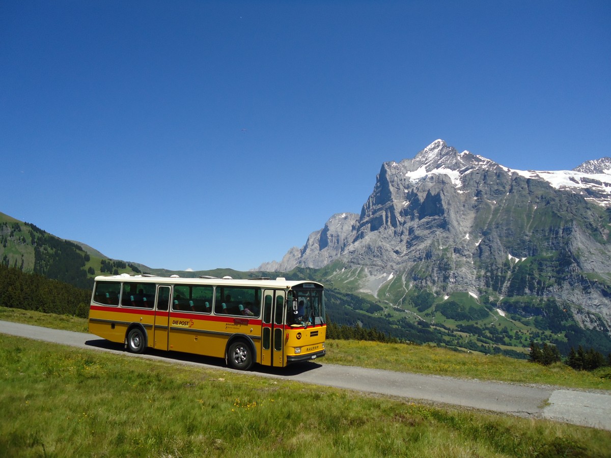 (134'729) - AVG Meiringen - Nr. 74/BE 607'481 - Saurer/R&J (ex P 24'357) am 3. Juli 2011 auf der Strasse Waldspitz-Grindelwald