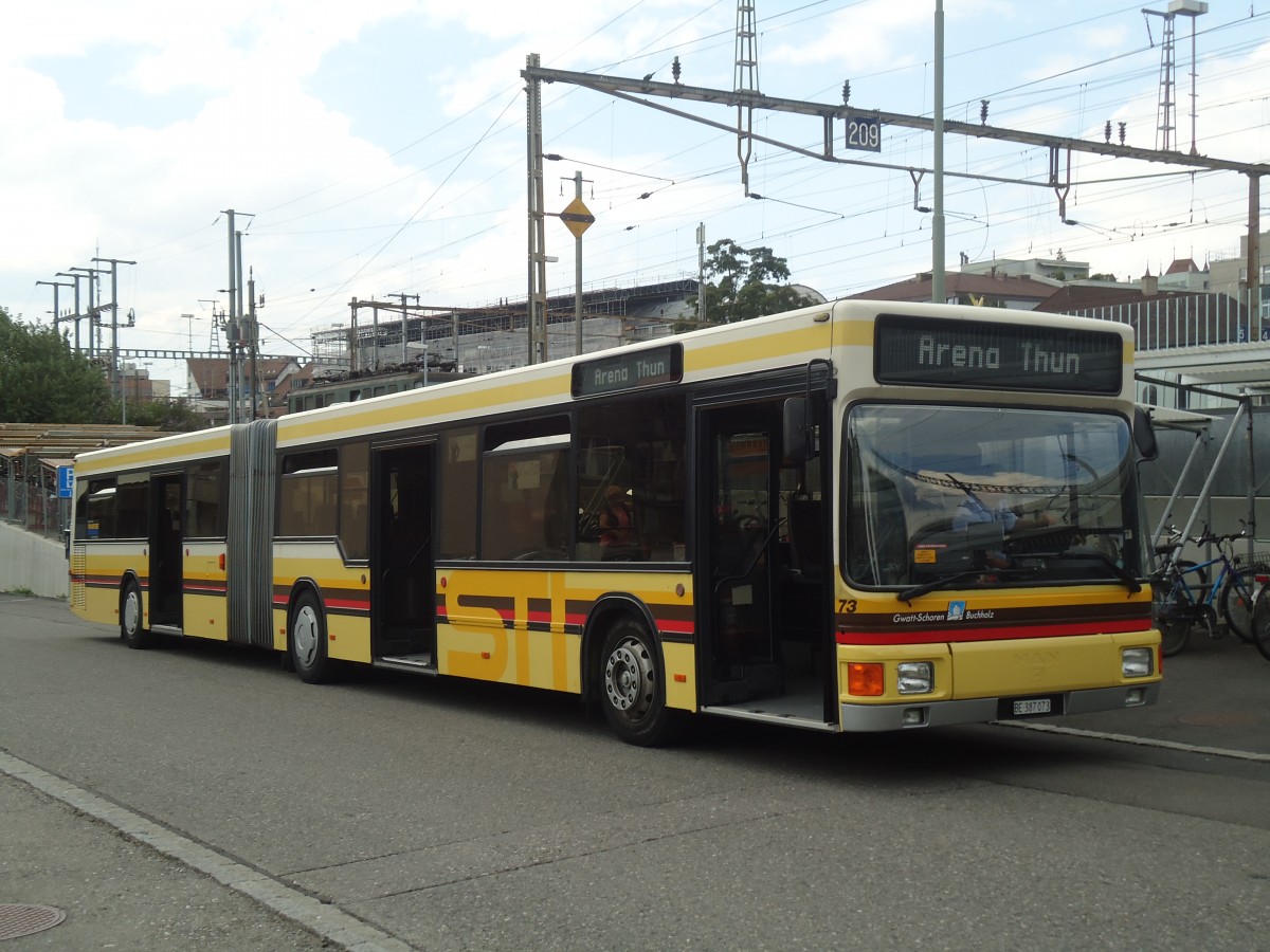 (134'847) - STI Thun - Nr. 73/BE 387'073 - MAN am 9. Juli 2011 in Thun, Mnchstrasse