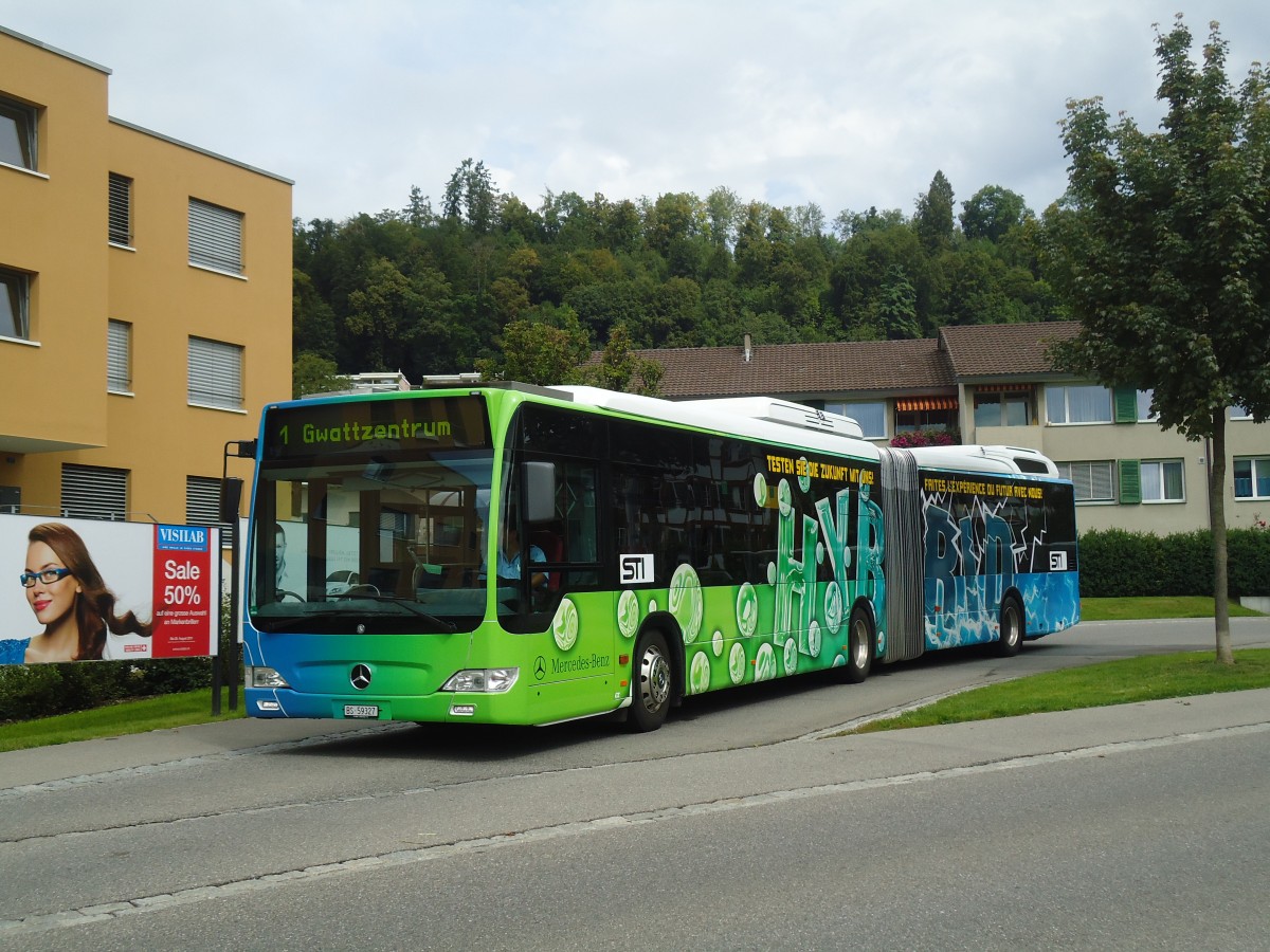 (135'402) - STI Thun (Testbus) - BS 59'327 - Mercedes am 6. August 2011 in Steffisburg, Flhli