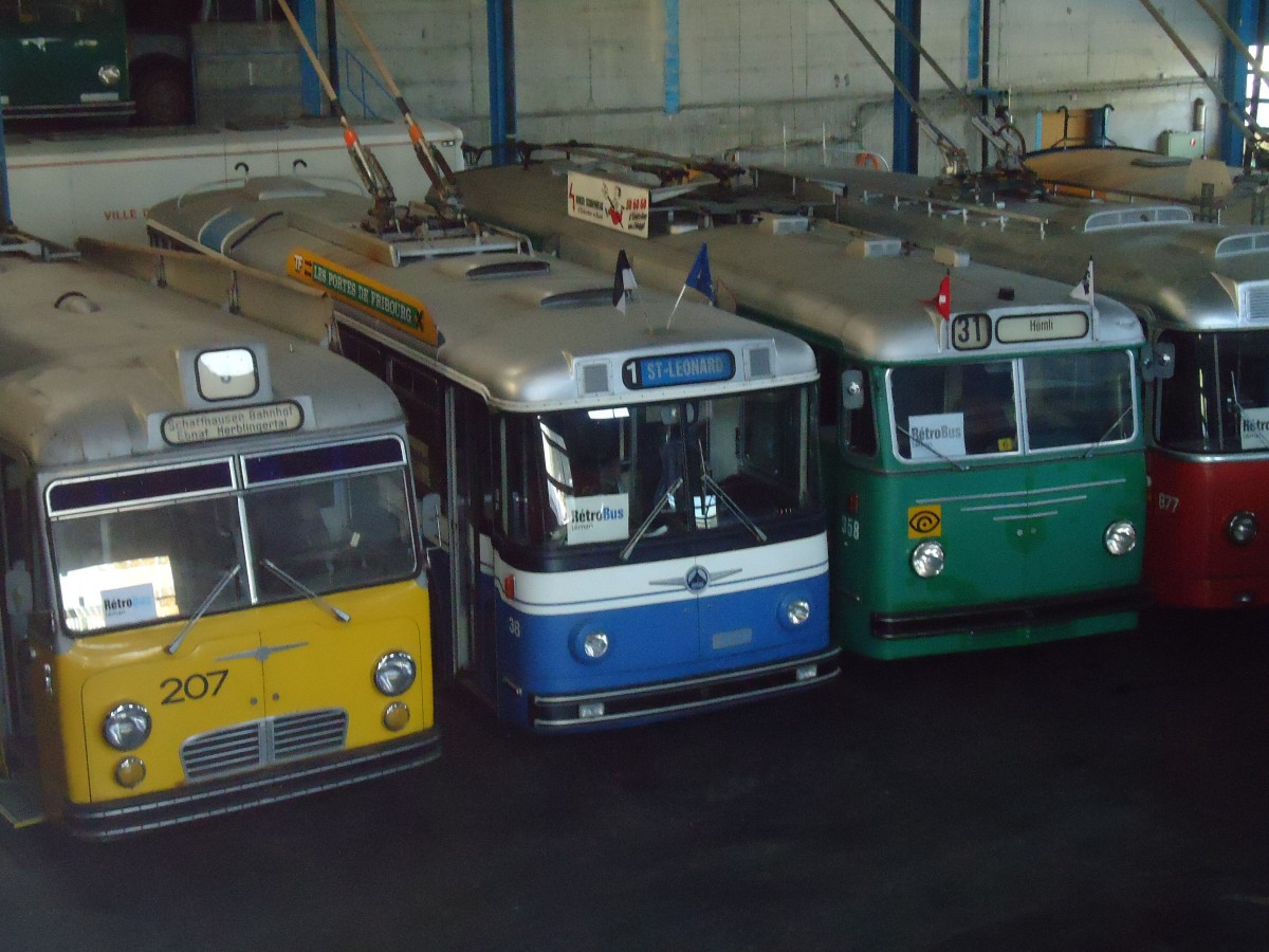 (135'612) - TF Fribourg (Rtrobus) - Nr. 38 - Saurer/Hess Trolleybus (ex TPF Fribourg Nr. 338; ex TF Fribourg Nr. 38) am 20. August 2011 in Moudon, Rtrobus