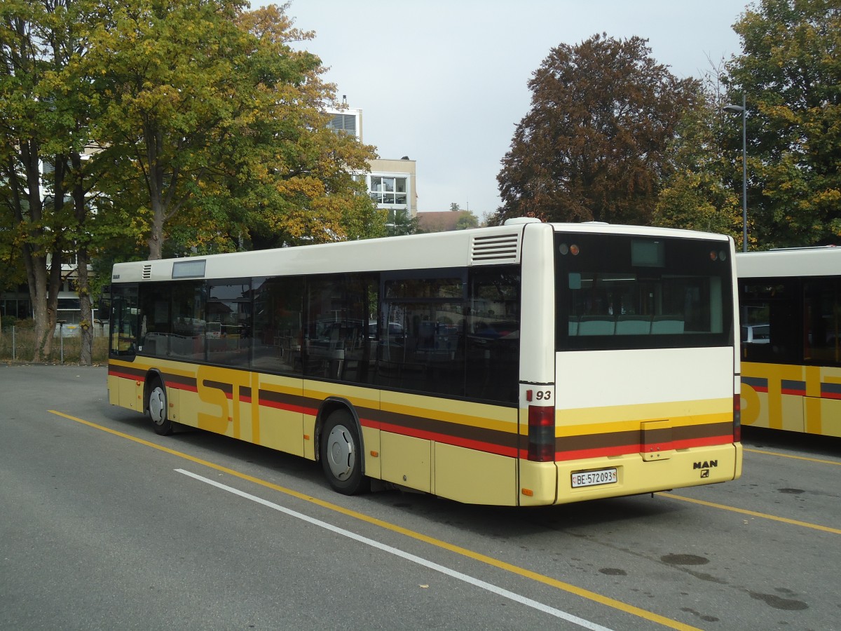 (136'613) - STI Thun - Nr. 93/BE 572'093 - MAN am 17. Oktober 2011 bei der Schifflndte Thun