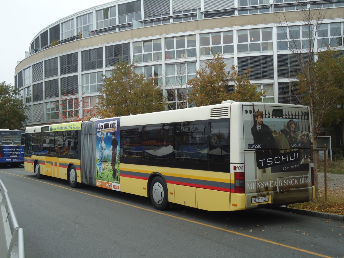 (136'720) - STI Thun - Nr. 102/BE 577'102 - MAN am 11. November 2011 bei der Schifflndte Thun