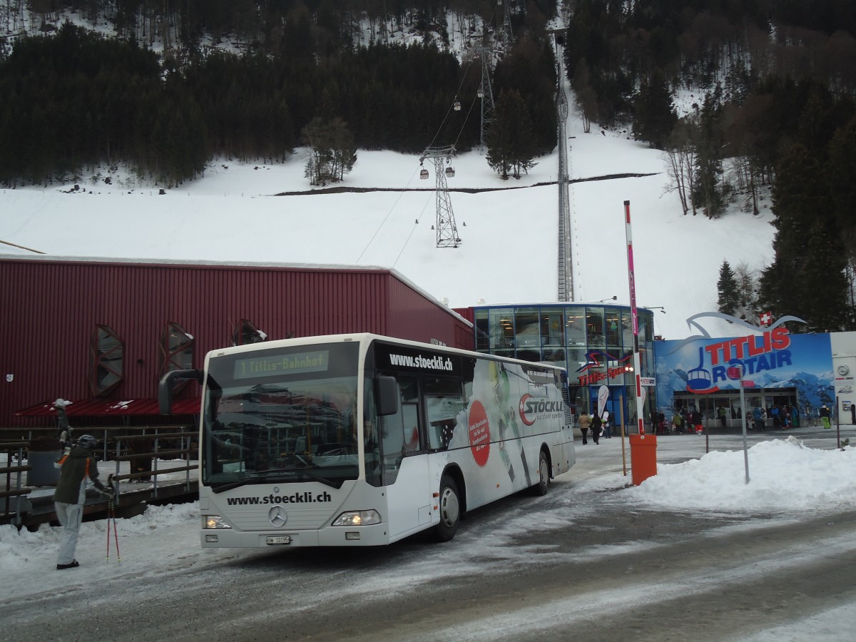 (137'338) - EAB Engelberg - Nr. 1/OW 10'195 - Mercedes (ex TC La Chaux-de-Fonds Nr. 214) am 2. Januar 2012 in Engelberg, Titlisbahnen