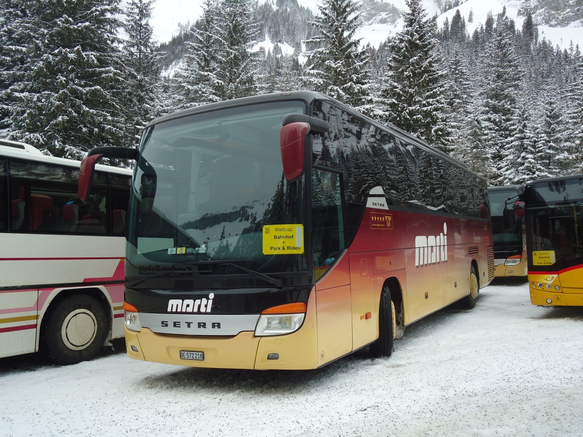 (137'448) - Marti, Kallnach - Nr. 18/BE 572'218 - Setra am 7. Januar 2012 in Adelboden, Unter dem Birg