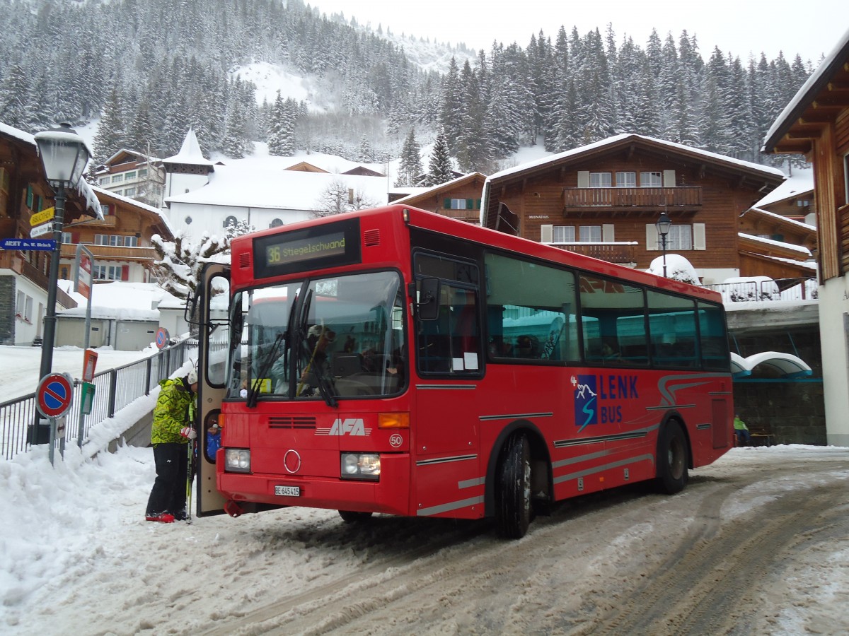 (137'539) - AFA Adelboden - Nr. 50/BE 645'415 - Vetter (ex AVG Grindelwald Nr. 21) am 7. Januar 2012 beim Autobahnhof Adelboden