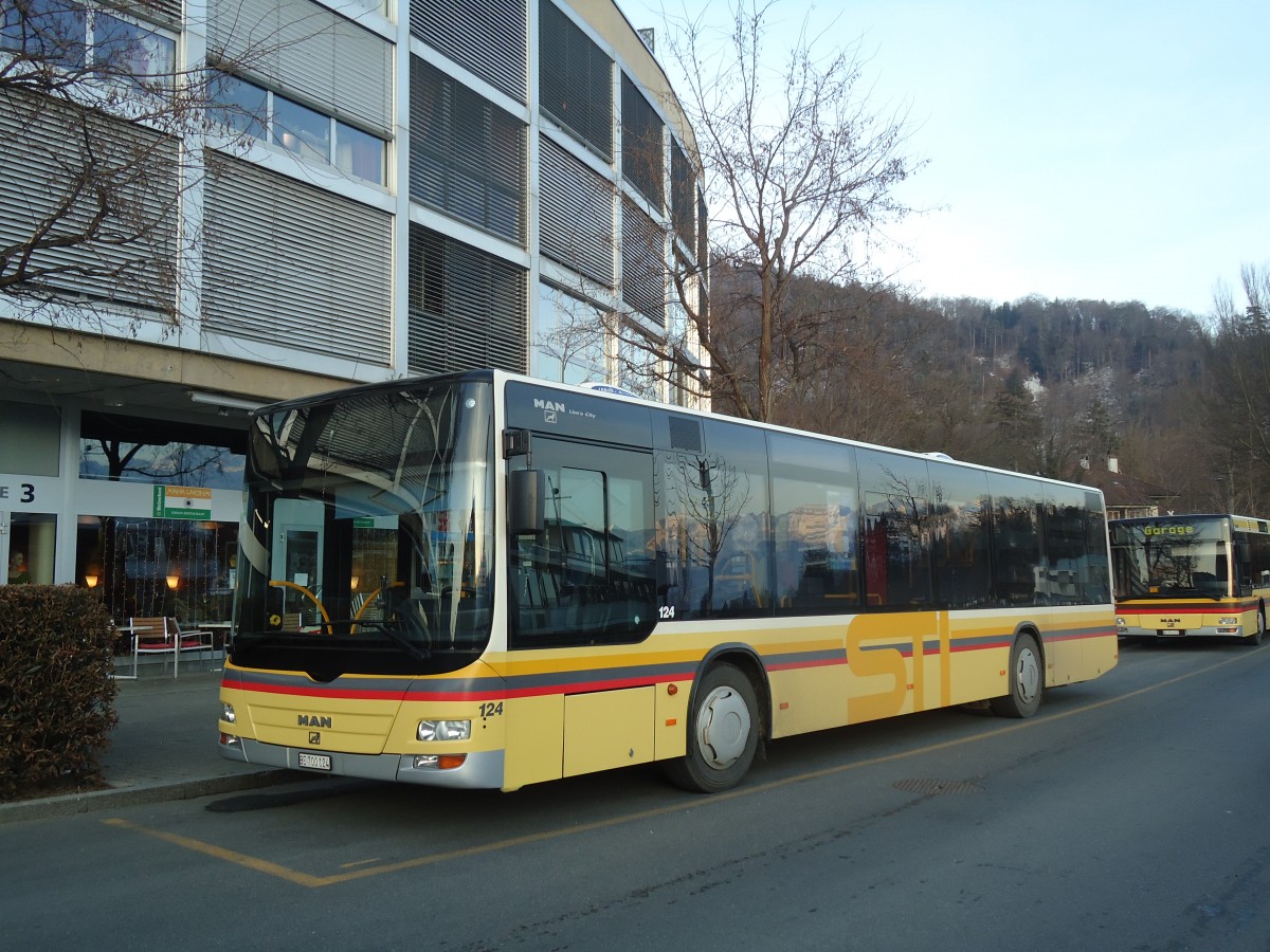 (137'722) - STI Thun - Nr. 124/BE 700'124 - MAN am 18. Februar 2012 bei der Schifflndte Thun