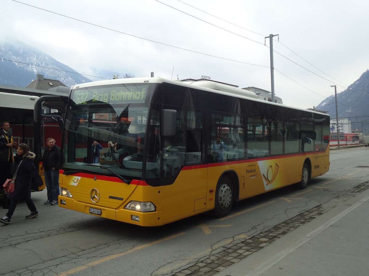 (137'789) - PostAuto Wallis - VS 241'966 - Mercedes am 19. Februar 2012 beim Bahnhof Brig