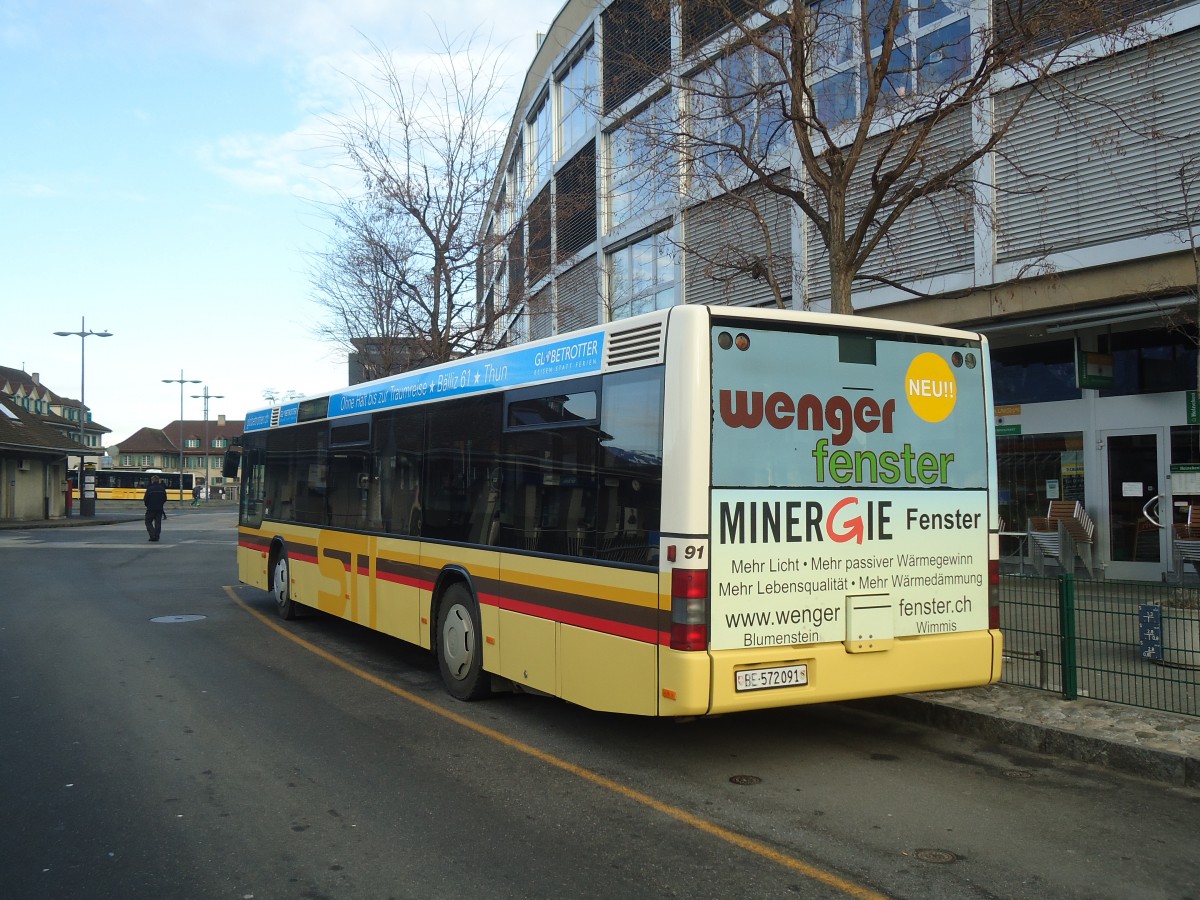 (137'827) - STI Thun - Nr. 91/BE 572'091 - MAN am 25. Februar 2012 bei der Schifflndte Thun