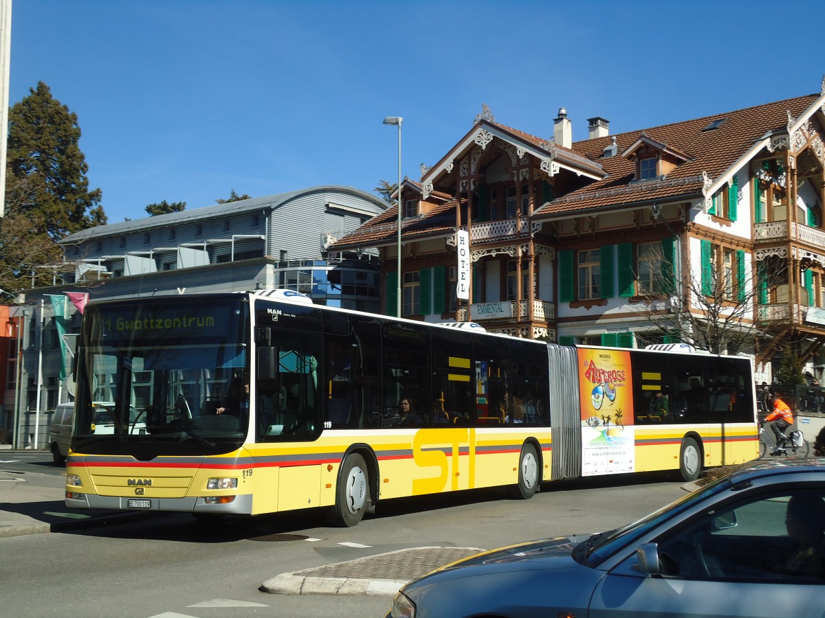 (137'834) - STI Thun - Nr. 119/BE 700'119 - MAN am 29. Februar 2012 in Thun, Berntor