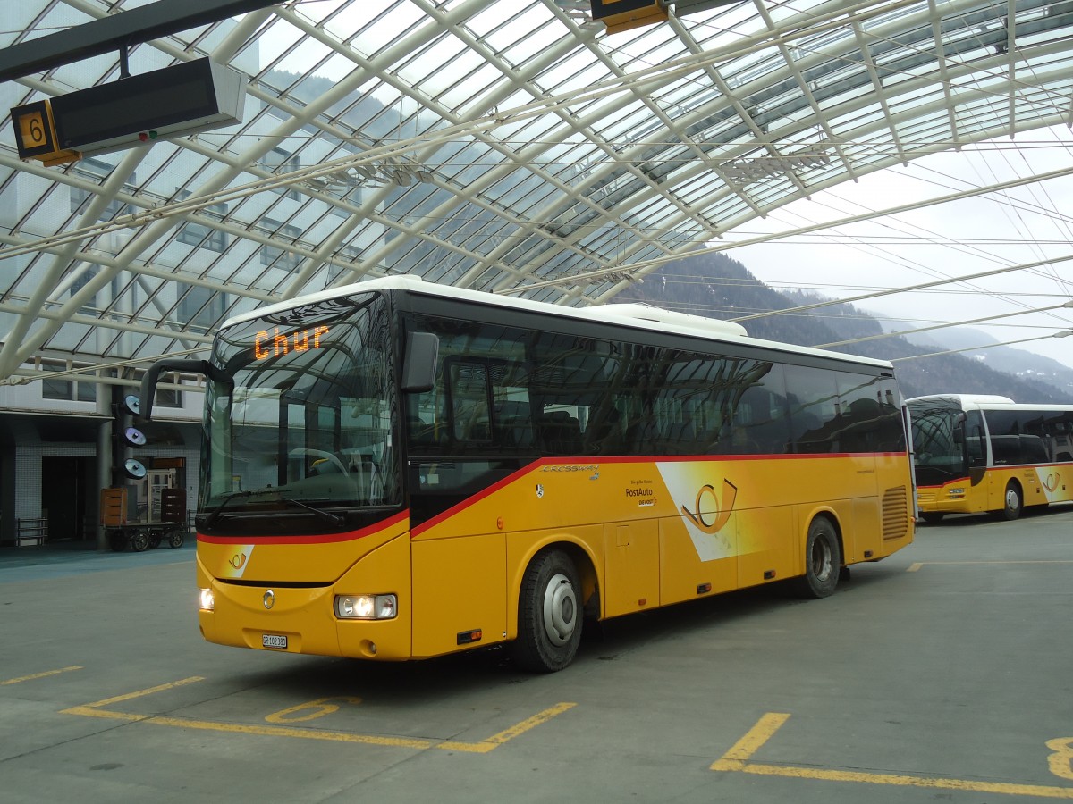 (137'879) - PostAuto Graubnden - GR 102'380 - Irisbus am 5. Mrz 2012 in Chur, Postautostation