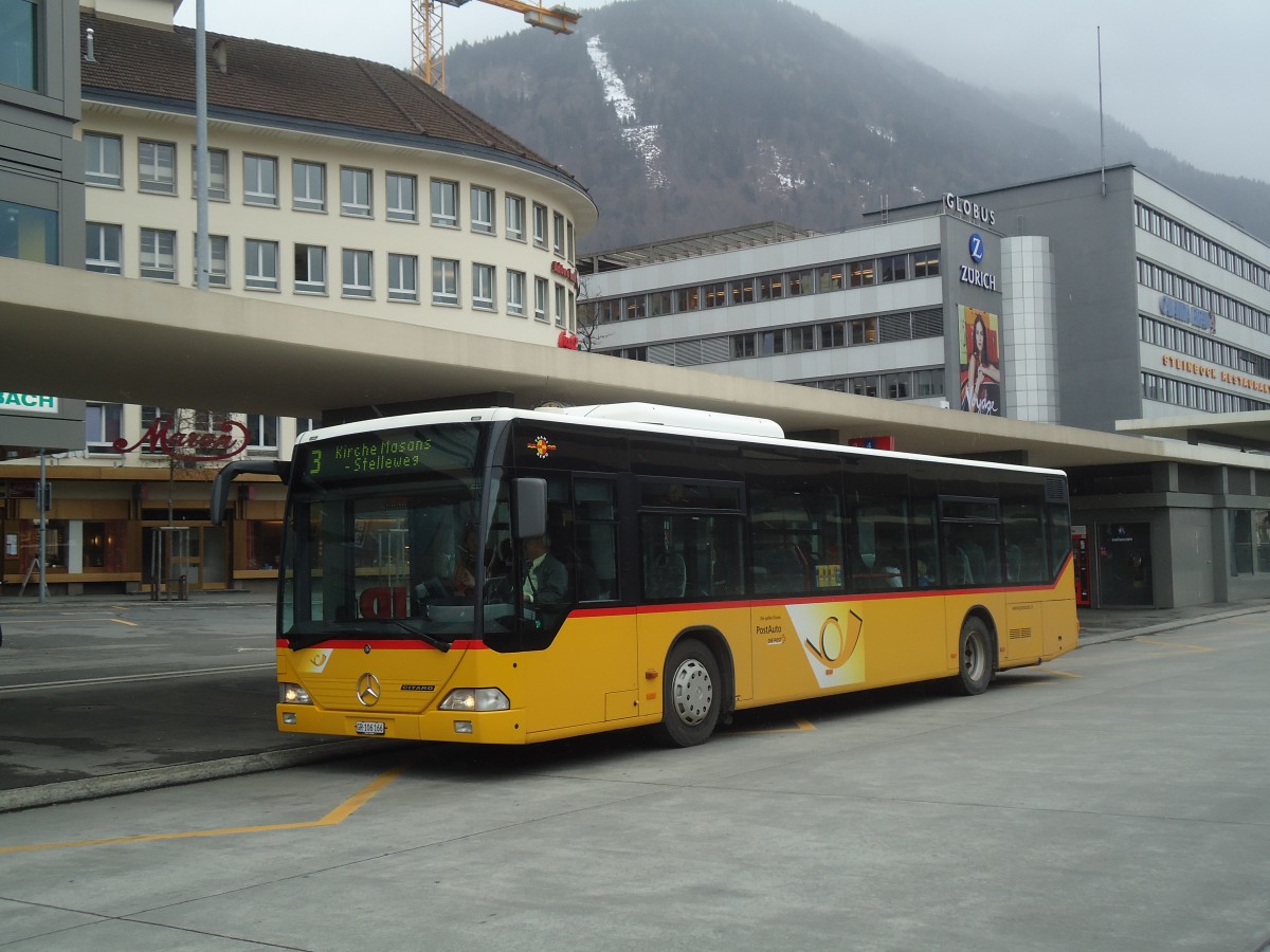 (137'886) - Dnser, Trimmis - GR 106'166 - Mercedes (ex Luk, Grsch; ex PostAuto Graubnden) am 5. Mrz 2012 beim Bahnhof Chur