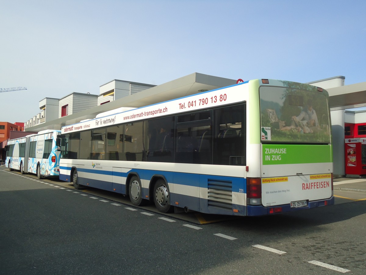 (138'048) - Odermatt, Rotkreuz - Nr. 221/ZG 25'786 - Scania/Hess am 6. Mrz 2012 beim Bahnhof Rotkreuz