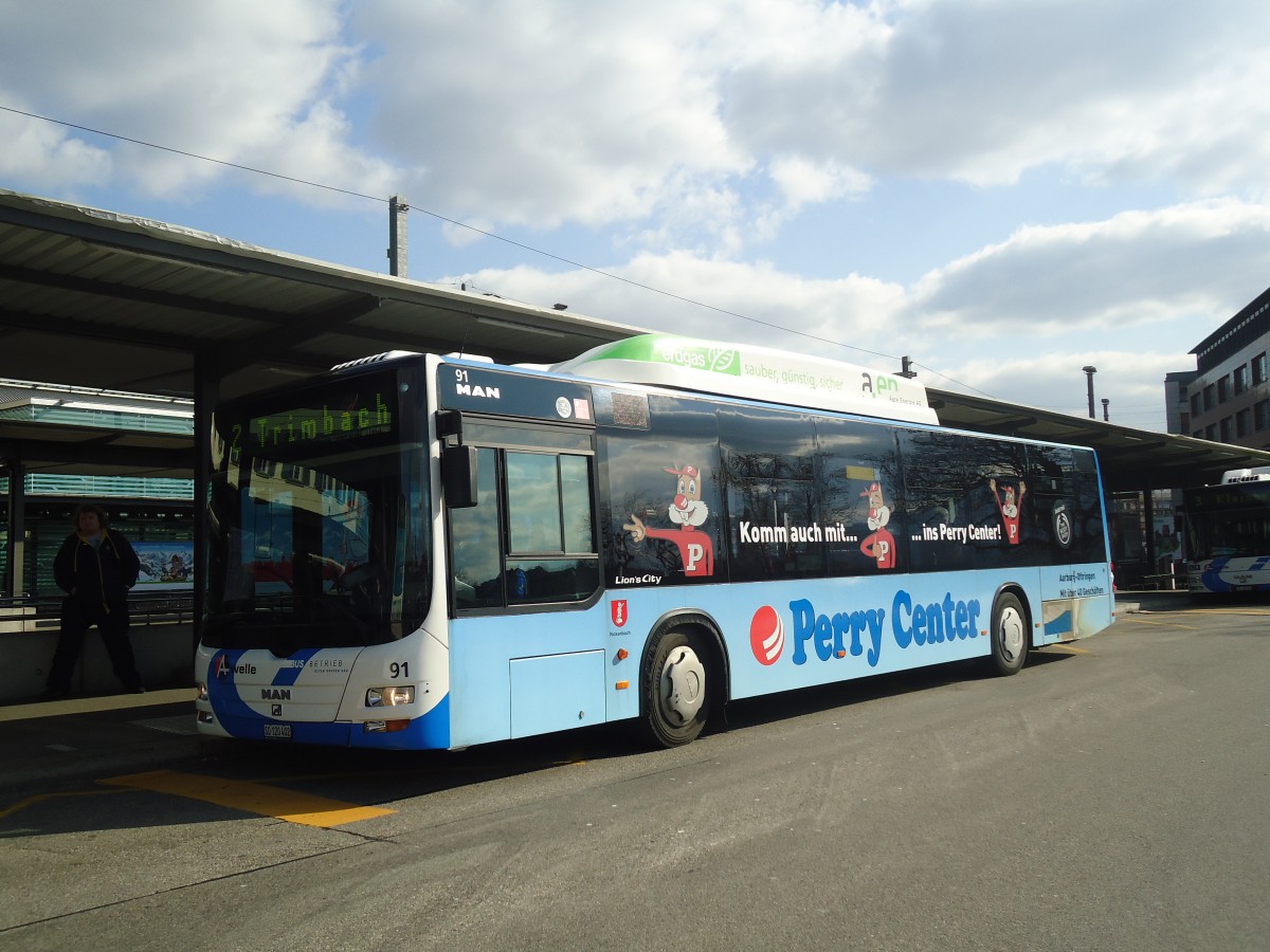 (138'128) - BOGG Wangen b.O. - Nr. 91/SO 120'402 - MAN am 6. Mrz 2012 beim Bahnhof Olten