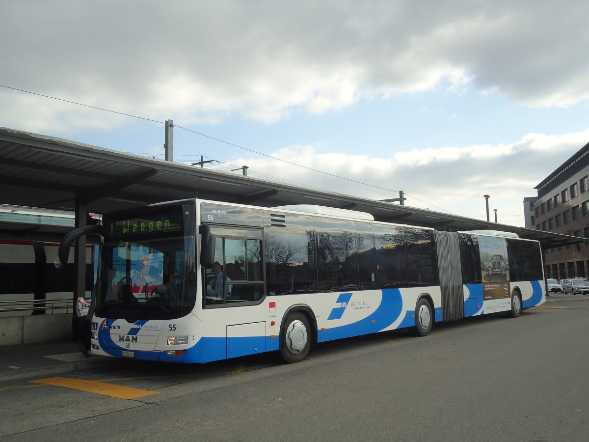 (138'132) - BOGG Wangen b.O. - Nr. 55/SO 130'531 - MAN am 6. Mrz 2012 beim Bahnhof Olten