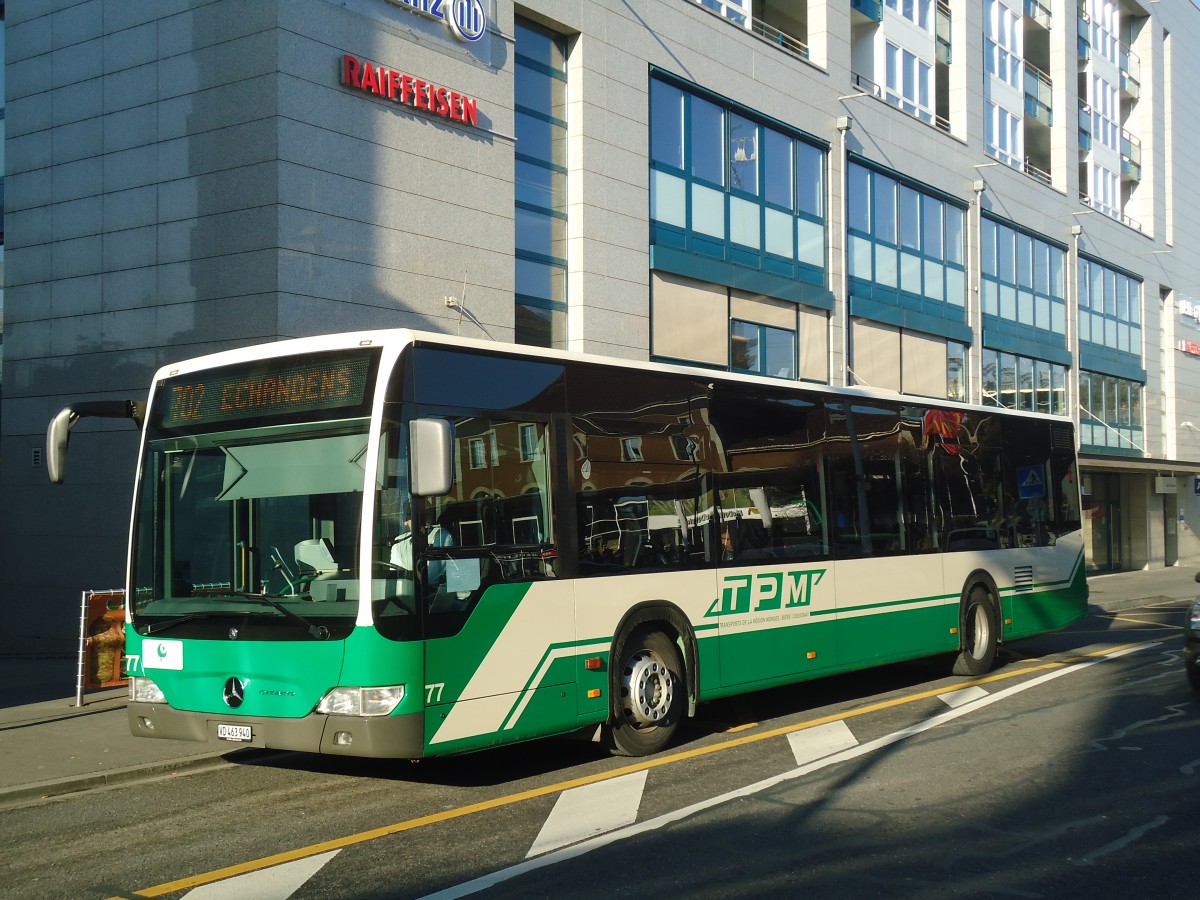 (138'153) - TPM Morges - Nr. 77/VD 463'940 - Mercedes am 9. Mrz 2012 beim Bahnhof Morges