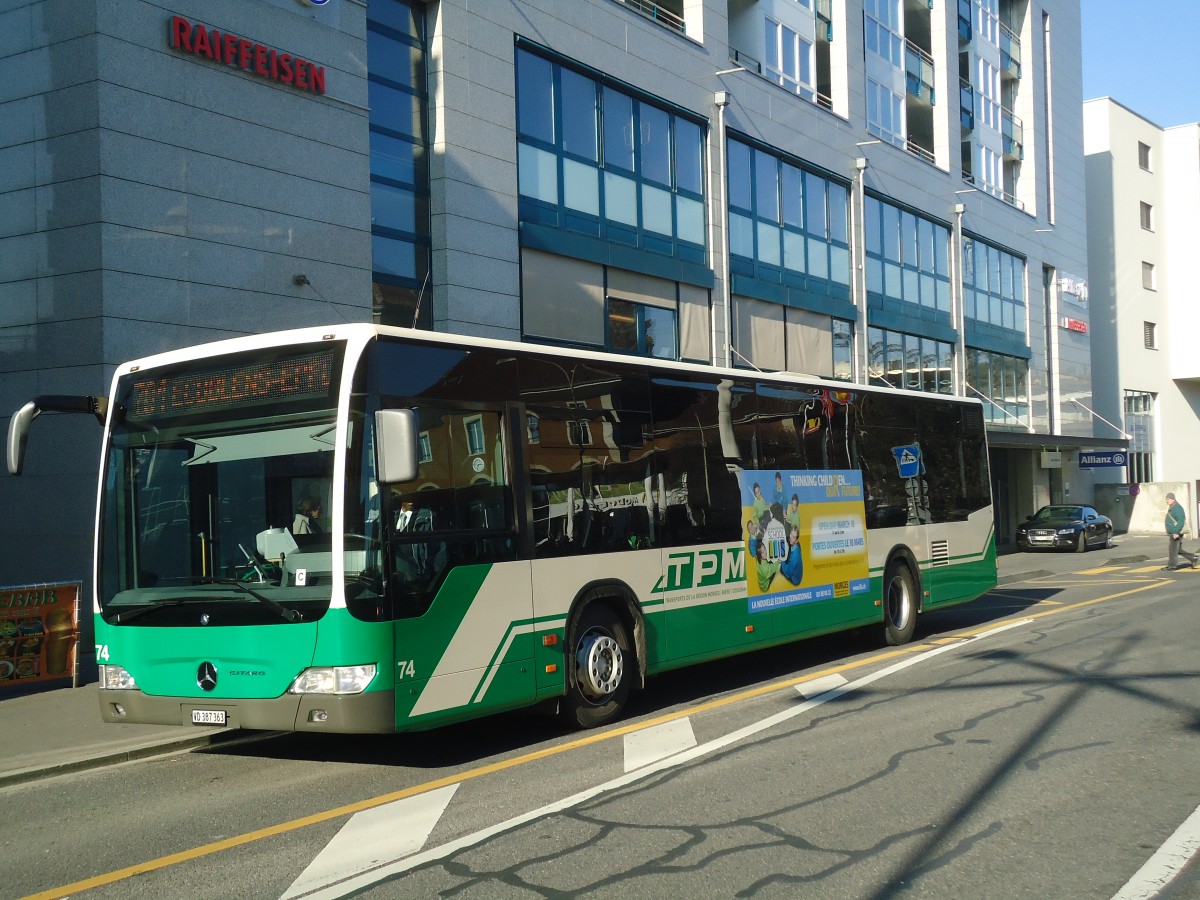 (138'169) - TPM Morges - Nr. 74/VD 387'363 - Mercedes am 9. Mrz 2012 beim Bahnhof Morges